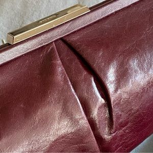 PICARD elegant leather clutch bag with silver hardware